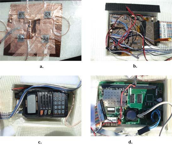 Photos of the antenna system, Yaesu radio, and LOB processor board integrated into the UAS system are shown in Figure 3.
