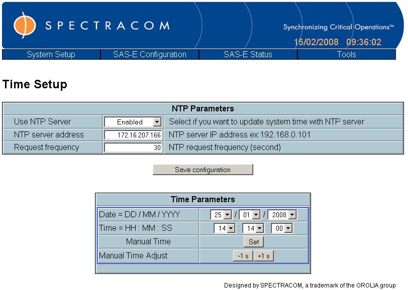 EPSILON Switch & Amplifier System E 1) NTP Parameters a. Use NTP Server: i. ENABLE: An NTP server is available on the network. The System time is updated automatically on every Request frequency ii.