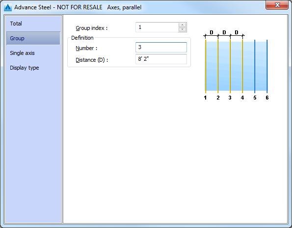 1. Select the X-axis group. 2. Right click and select Advance Properties from the context menu. The Axes parallel dialog box appears. All modifications are made here.