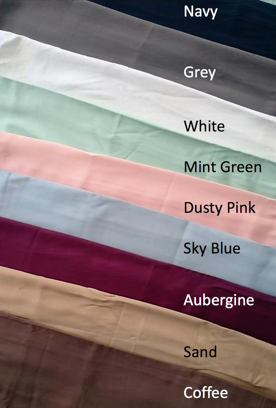 Sheet Fabrics & Colours 300 Thread Count Percale Cotton 320 Thread