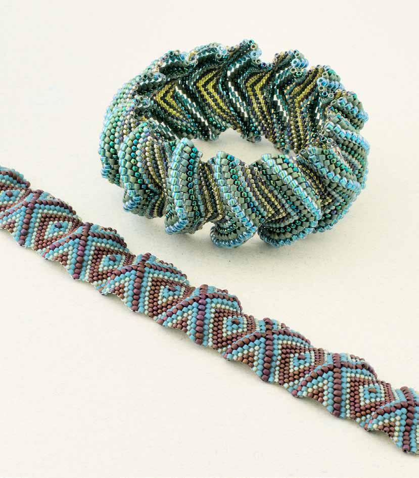 TACTILE TREASURES Flat odd-count peyote stitch produces a fantastic band;