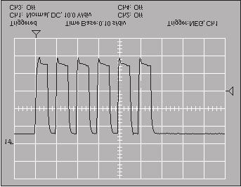 Using the voltage waveform displayed on the Oscilloscope screen (voltage across the telephone line), describe what happens when the digit 6 is dialed. * 10.