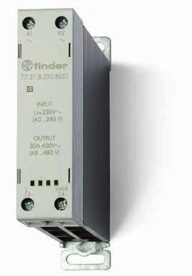 77 77 Modular Solid State Relay 30 A 30 A modular SSR, 1 NO output 22.5 mm housing, heat-sink + plastic cover 60 to 440 V AC output (with back to back SCR) 6 kv (1.