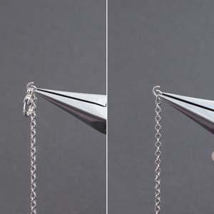 Close the jump ring. Repeat on the opposite end of the necklace with one jump ring.