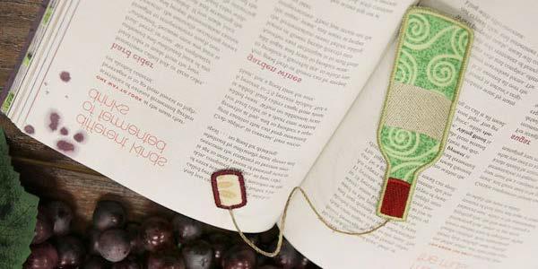 Wine Bottle Bookmark, In-the-Hoop Mark where you've left off in your favorite book with an in-the-hoop bookmark!