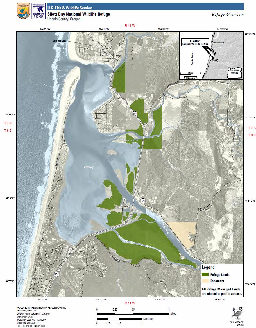 Figure 1: USFWS (2009) map of Siletz Bay National