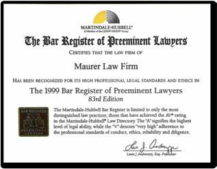 received the honor of The Bar Register of Preeminent Lawyers issued by LexisNexis Martindale-Hubbell In 2000,