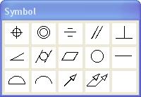 16 Clicking within the boxes below Sym displays the Symbol dialog box. An explanation of the symbols is shown in Figure 3.17.