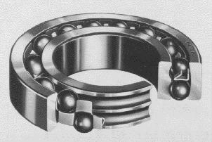 Topic 7 Rolling Contact Bearings Single Row Double Row Self-aligning Bearing Symbol Angular Contact Bearing: Angular contact bearings have raceways in the inner and outer rings that are displaced