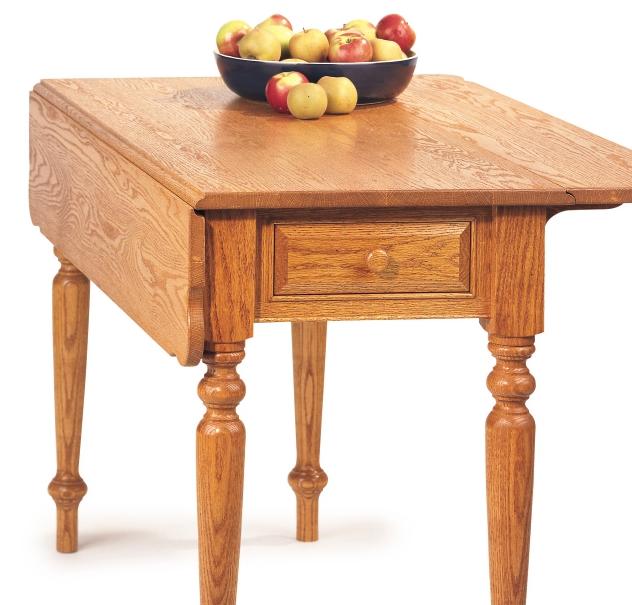 leaf table Leaves dropped, this traditional oak table makes an