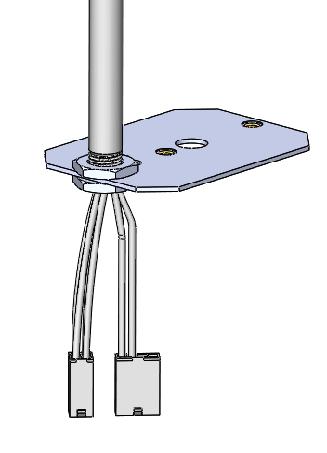 Insert stem into the middle hole position of the hanger where joining fixtures together.