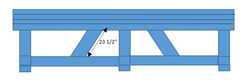 5. Cut and attach the cross support boards. A. Because they have very odd angles, use the same method described above to mark the angles.