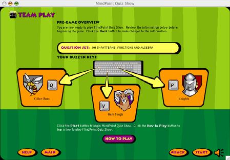 Click the Back button if you need to change the game information. Click the Start button to begin the game. Figure 21.