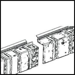wooden stakes. If installation occurs on concrete, use 3/4 inch long masonry nail or equivalent or a suitable adhesive in place of the normal ground spike.