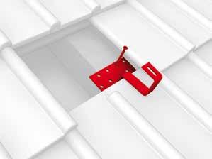 Horizontally align the roof fastener hangers in order to get into the hollow of the tile.