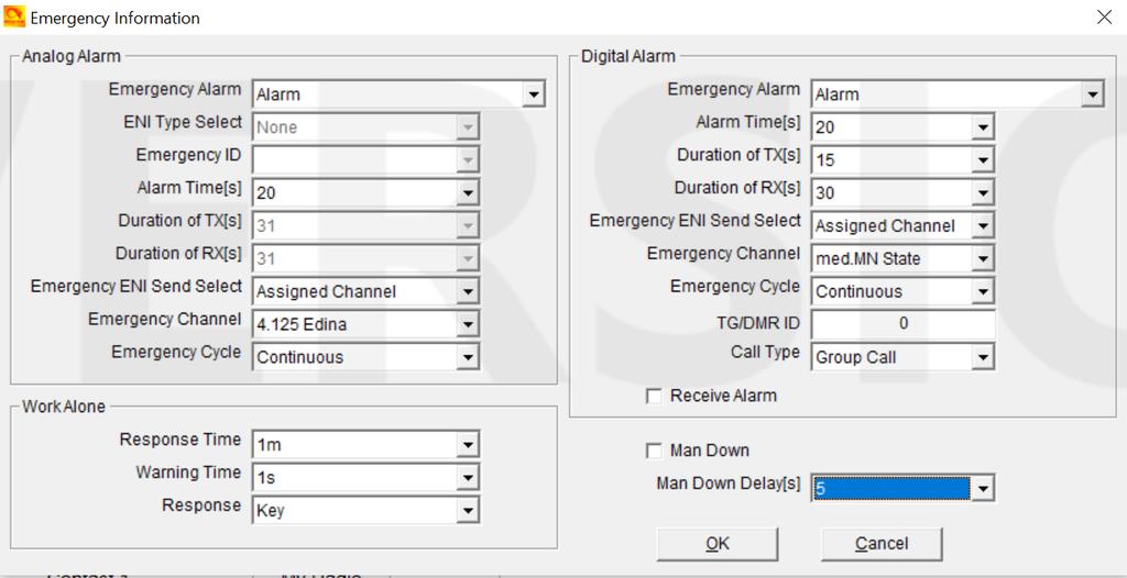 OTHER SET-UP OPTIONS ALARM SETTING Analog and Digital alarm settings can be programmed via