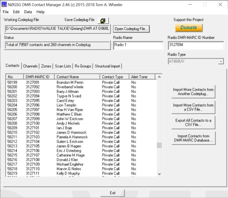 0 Contact Manager - CodePlug Converter Help for the AT-D868UV A US Amateur Tom N0GSG has created a Contact Manager piece of software which can convert an.
