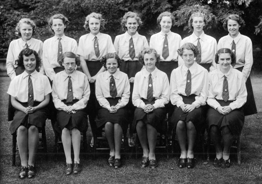 Girl Prefects 1939-40 Back Row L-R: Joyce Garrod, Edith Godfrey, Dorothy Tuner, Barbara Townend, Doreen Lawton, Blanche