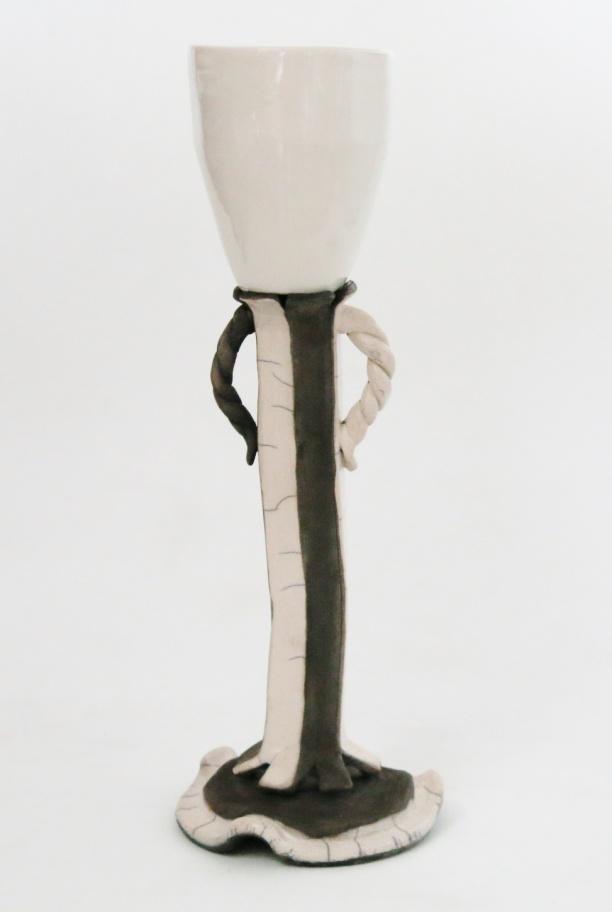 5 in) 429 base, 1282 cup $180, Quaffing goblet with hand built Raku stem, foot and