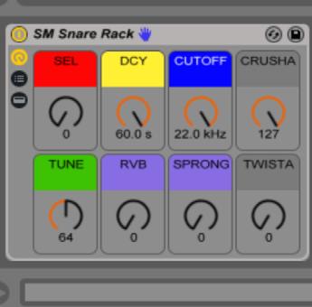Snare Rack / 11 Serious snare business: from machine drum classics to cutting-edge digital sounds. Cycle through all 64 sounds instantly.
