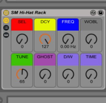 Hat Rack / 13 The essential cymbal rack, packed with 16 groups of hats, cymbals, rides and crashes. Instantly scroll through 64 combinations of hats (open/closed), cymbals, rides and crashes.