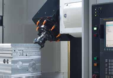 JapanTek 5X-410 features a tilting spindle head and CNCcontrolled rotary table that allows unrestricted five-sided machining of relatively large workpieces equal to the size of the 16" (406-mm)