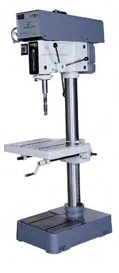 DRILLING 20" VARIABLE SPEED DRILL PRESSES 20" VARIABLE SPEED DRILL PRESSES Variable spindle speeds from 300 to 2000 RPM External #3 Morse Taper Front mounted positive control depth stop 6" quill