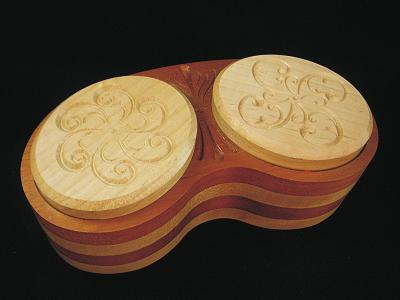 The lids could also be cut in contrasting woods as you desire.