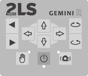 Structure GEMINI R control panel 1 2 3 4 6 8 9 10 11 12 "Move laser in anti-clockwise direction" button Press button/keep pressed: Moves the laser dot incrementally/constantly or the scan array