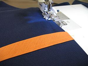 Turn the apron right side out and press the seams with an iron.