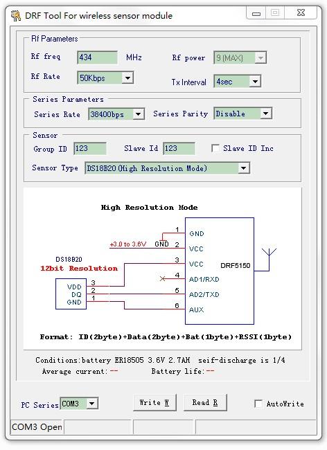 Figure 1: DRF TOOL 5150/4432 WORKING MODES DRF5150S modules can work in two modes: Data transmission mode and Sensor data mode.