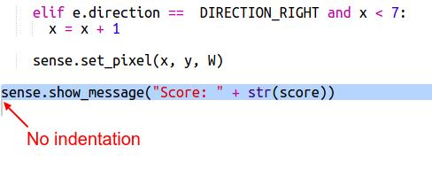 And finally, let s display the score at the end. Make sure there s no indentation before this code, it needs to run after the for loop has run 10 times and the game is finished. Now play the game.