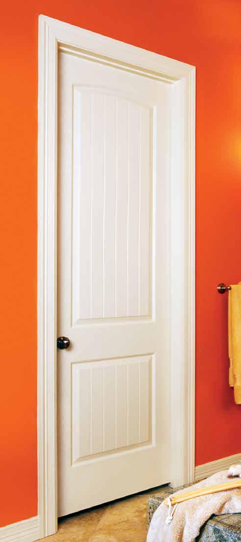 SANTA FE SMOOTH Decidedly Southwest, the Santa Fe door presents grooved panels with a subtle flared archway.