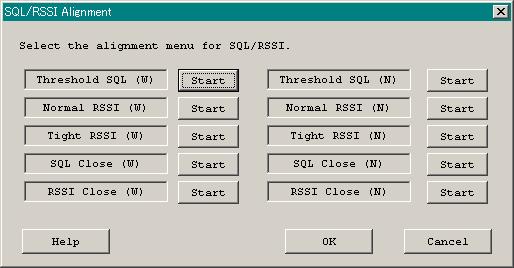 Click the Start button you wish to align to open the SQL/ RSSI Alignment window. 2. Click the Start button on the desired alignment item to open other window. 3.