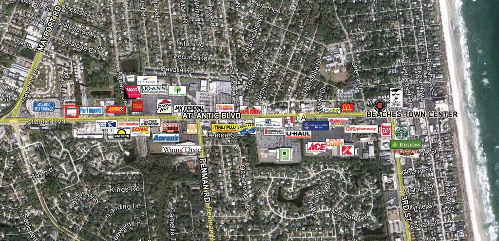 up to 2,200± SF contiguous) > Conveniently located to the Beaches and Southside > Public transportation stop located in