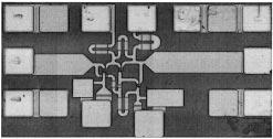 698 IEEE JOURNAL OF SOLID-STATE CIRCUITS, VOL. 37, NO. 6, JUNE 2002 Fig. 4. Die photograph of the InGaP GaAs HBT matched impedance amplifier.