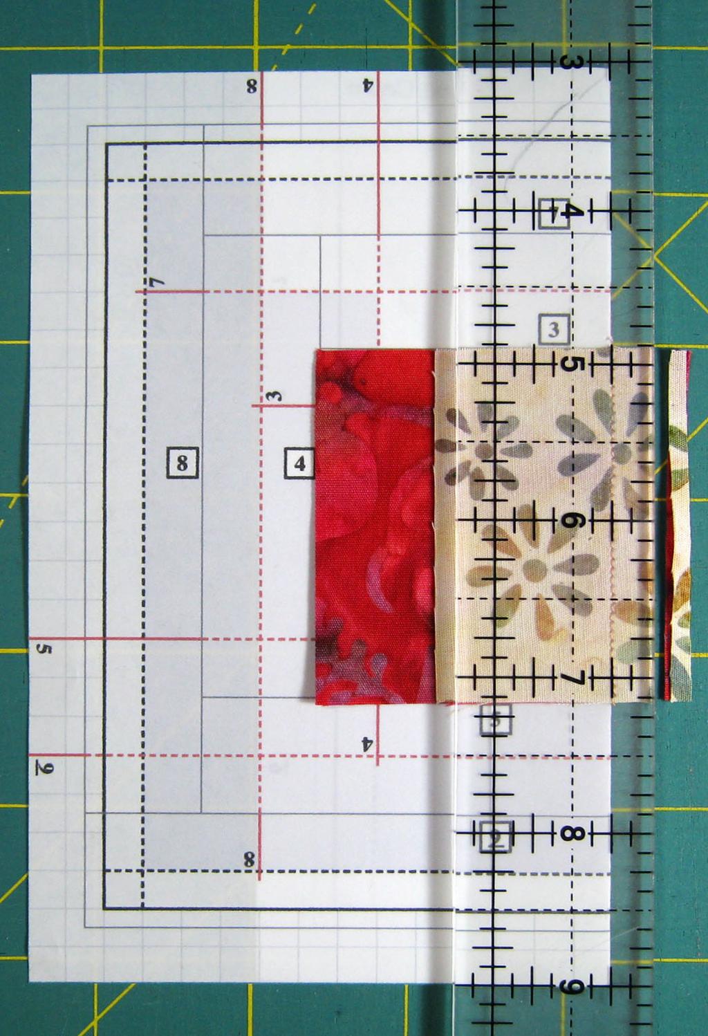 until pieces #1 and # are sewn on all blocks.