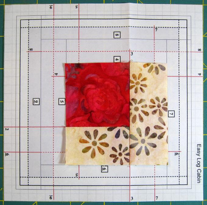 For this block the fabric will always be to the left of the needle.