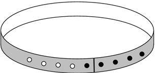 (A) Monday (B) Tuesday (C) Wednesday (D) Thursday (E) Friday Part C: Each correct answer is worth 5 points 17. The belt shown in the drawing can be fastened in five ways.