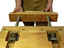 Remove the large vise clamp and retract your vise jaw assembly until the threaded rods are just inside the bench top as seen in image 5B.