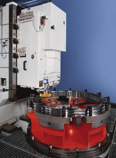 The cutter spindle has fully hydrostatic bearings and the backlash-free, preloaded double-worm index drive and the helical guides with hydrostatic bearings are produced to the highest precision