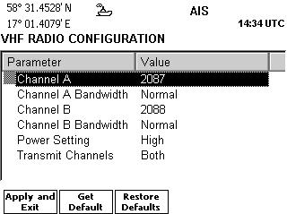 SYSTEM CONFIGURATION AND SETTINGS Page 36 6.6.3 Radio settings The radio parameters have a default setting. Normally it is not needed to update these settings.