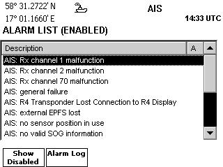 SYSTEM CONFIGURATION AND SETTINGS Page 46 The view shows the active alarms of the system.