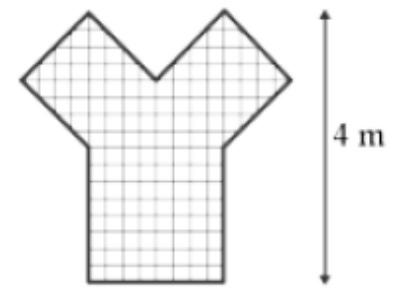 Question 2 (4 points) The figure shows a polygon, drawn to scale, such that the distance from the highest point to the base is 4 m. What is the area of the polygon? (A) 9 m 2 (B) 8.25 m 2 (C) 8.
