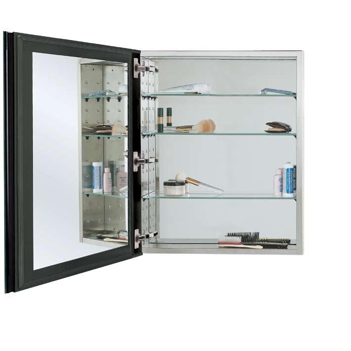 steel cabinet with mirrored back wall beveled wall opening