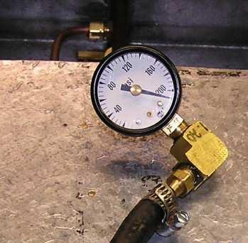 The output hose was then connected to the steam pressure gauge.