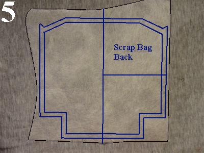Trace the pattern. (Fig. 3) 5. Remove the pattern piece. 6. Label the traced pattern. 7. Place the Top of Scrap Bag Back under the tracing material.