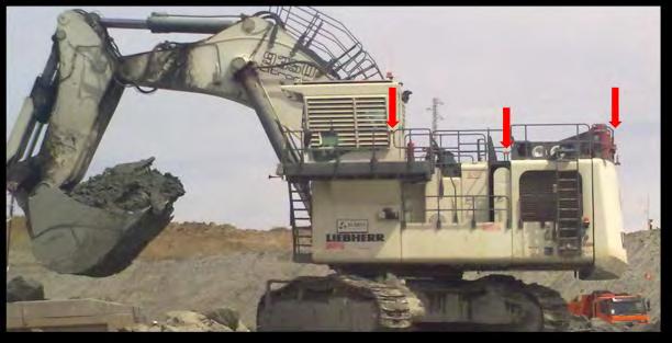 Excavator setup Risk with excavating equipment relies on rapid turn of the excavator, with possible damage by the back or the boom to auxiliary equipment or individuals around.