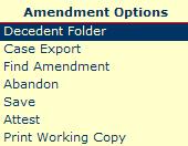 (Figure 36), select the Find Amendment menu option.
