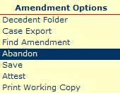 the Case Export menu option Decedent Folder To return to the decedent folder page (Figure 24),